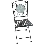 HTI Gartentisch Celia Petunien Vintage Style Ø 57 x H 68 cm mit sommerlichem Aufdruck