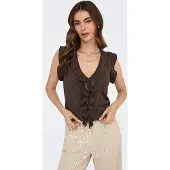 ONLY Stricktop "ONLNELLY SL V-NECK STRING CARDI KNT NOOS" Viskosemischung, V-Ausschnitt