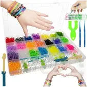 Kruzzel Gummibänder zur Herstellung von Armbändern 4400 Stück + Webstuhl