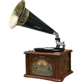 Roadstar Retro-HiFi Anlage mit Platten-/Kassettenspieler, CD/MP3-Player, UKW/MW-Stereoradio, USB/AUX-IN, Encoding und Horn-Lautsprecher