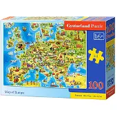 Castorland Puzzle Karte von Europa 100 Teile