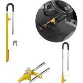 Pricenet AS Pedal Lenkradkralle Bremspedal 2 Schlüsseln Lenkradschloss Gelb Lenkradsperre AS
