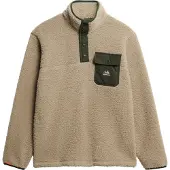 Superdry für Herren. M2014283A Fuji Popper beige Vlies (L), Lässig, Recyceltes Polyester, Nachhaltig