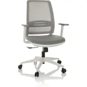 Hjh OFFICE Home Office Bürostuhl PROFONDO ECO W Schreibtischstuhl mit Armlehnen Stoff / Netzstoff Drehstuhl