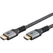 Goobay Ultra High-Speed HDMI-Kabel, 8K/60Hz, 1 m, schwarz, silber