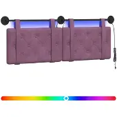 Syfax Hängendes Kopfteil Mit LED Licht Lila Samt