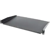 Intellinet 19" Fachboden zur Frontmontage, 1 HE, Montage an den beiden vorderen Profilschienen, 300 mm Tiefe, nicht perforiert, schwarz, Regalboden, Stahl, Schwarz, 1 Stück(e), 1,65 kg