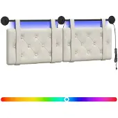 Syfax Hängendes Kopfteil Mit LED Licht Creme Samt