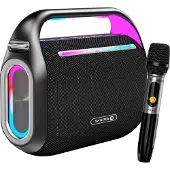 Swissten , Bluetooth-Lautsprecher mit Mikrofon Tragbar 15 Stunden Akkulaufzeit, Schwarz