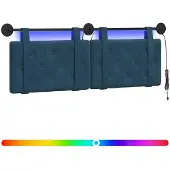 Syfax Hängendes Kopfteil Mit LED Licht Blau Samt
