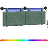 Syfax Hängendes Kopfteil Mit LED Licht Meergrün Samt