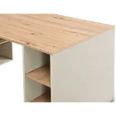 Vente-unique Eckschreibtisch mit Stauraum - MDF - Beige und Natur - ROMIARA