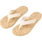 O'Neill Damen Flip Flops Floral mit geflochtenen Riemen und laserbedrucktem Fußbett