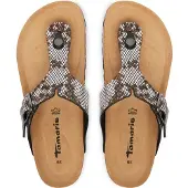 Tamaris Damen Pantolette Zehentrenner mit Tieffußbett aus Leder 1-27522-42, Größe:38 EU, Farbe:Mehrfarbig