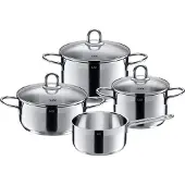 Silit Kochtopf-Set Diamant 4tlg. aus 18/10 Edelstahl mit SiliTherm-Allherdboden
