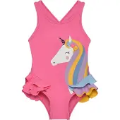 Color Kids - Kid's Swimsuit with Application - Badeanzug Gr 128 rosa