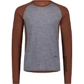 Mons Royale Mens Temple Merino Long Sleeve cinnamon / grey heather (136) XL