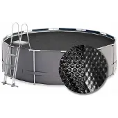 W'eau Solarplane Premium Rund Ø 360 cm Poolabdeckung Schwarz