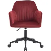Vente-unique Bürostuhl – Velours – Bordeauxrot und Schwarz – Höhenverstellbar – ELEANA