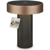 Briloner LED-Akku-Solar-Tischlampe Poga, anthrazit/bronze, IP44 dimmbar, schwarz, Kunststoff, Modern
