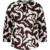 Street One Bluse mit Split Neck aus Leinenmix in Braun | Gr.: 36