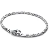 Pandora 594462C01 Damenarmband Silber Fuchsschwanz mit Pavé-Verschluss