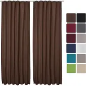 Beautissu Amelie TK Vorhang mit Kräuselband 140x245cm Braun 2tlg