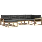 vidaXL Outdoor-Sofagarnitur 5 stk. Weiß und Anthrazit Polyester