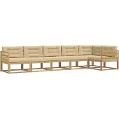vidaXL Outdoor-Sofagarnitur mit Kissen 4 pcs Weiß und Beige Polyester