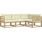 vidaXL Outdoor-Sofagarnitur 3 stk. Weiß und Creme Polyester