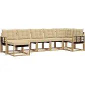 vidaXL Outdoor-Sofagarnitur 7 Stk. Weiß und Beige