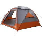 vidaXL Kuppelzelt mit abnehmbarem Regenfly Grau und Orange 8-Personen