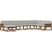 vidaXL Outdoor-Sofagarnitur 8 Stk. Natürlich und Hellgrau