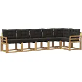 vidaXL Outdoor-Sofagarnitur mit Kissen 6 pcs Weiß und Schwarz