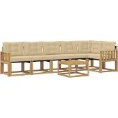 vidaXL Outdoor-Sofagarnitur 7 stk. Weiß und Beige