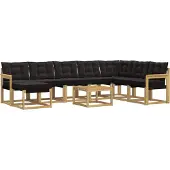 vidaXL Outdoor-Sofagarnitur 9 stk. Weiß und Schwarz