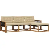 vidaXL Outdoor-Sofagarnitur 4 Stk. Natur und Beige
