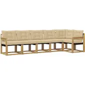 vidaXL Outdoor-Sofagarnitur 6 Stk. Weiß und Beige
