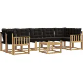 vidaXL Outdoor-Sofagarnitur 8 Stk. Weiß und Schwarz