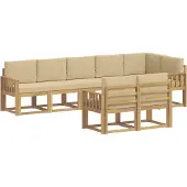 vidaXL Outdoor-Sofagarnitur 8 Stk. Weiß und Beige Polyester