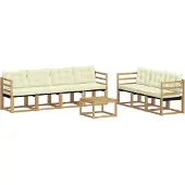 vidaXL Outdoor-Sofagarnitur 8 stk. Weiß und Creme