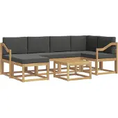 vidaXL Outdoor-Sofagarnitur 7 Stk. Weiß und Anthrazit
