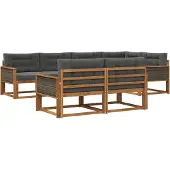 vidaXL Outdoor-Sofagarnitur 8 Stk. Natur und Anthrazit