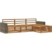 vidaXL Outdoor-Sofagarnitur 4 stk. Natur Massivholz Akazie