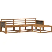 vidaXL Outdoor-Sofagarnitur 4 stk. Natur Massivholz Akazie