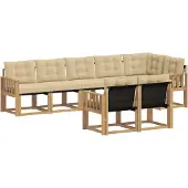 vidaXL Outdoor-Sofagarnitur 8 Stk. Weiß und Beige