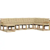 vidaXL Outdoor-Sofagarnitur 8 Stk. Weiß und Beige