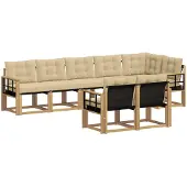 vidaXL Outdoor-Sofagarnitur 8 stk. Weiß und Beige