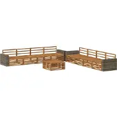 vidaXL Outdoor-Sofagarnitur 9 stk. Natur Massivholz Akazie