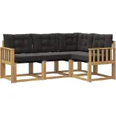 vidaXL Outdoor-Sofagarnitur 4 Stk. Weiß und Schwarz